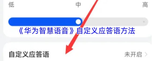 华为智慧语音 自定义应答语方法