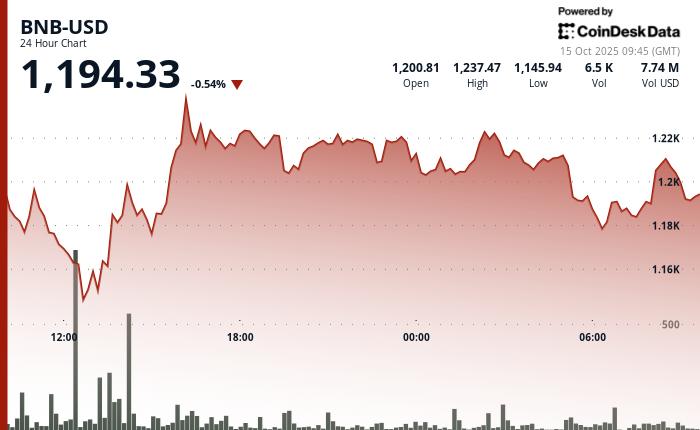 招商银行在 BNB 链上发行代币基金，BNB 价格接近 1,190 美元