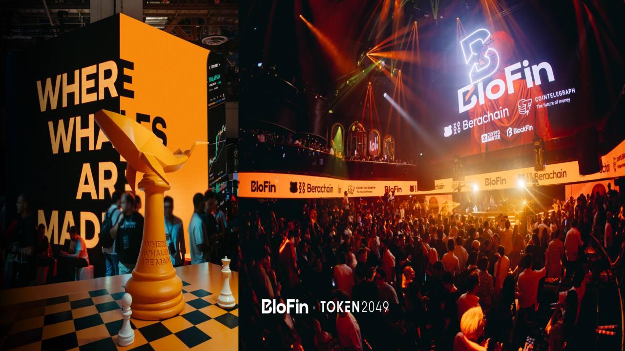 BloFin 以最受关注的卓越品牌引领 TOKEN2049：高耸的鲸鱼棋、起重机展位和满座的鲸鱼场余兴派对