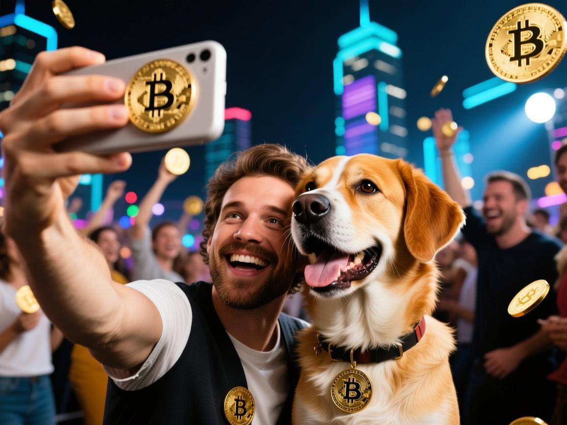 狗狗币晒朋友圈，一场数字狂欢与人性博弈