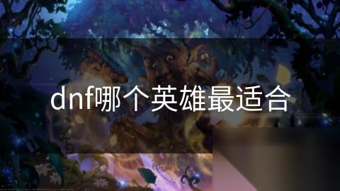 dnf哪个英雄最适合