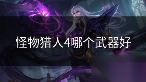 怪物猎人4哪个武器好