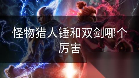 怪物猎人锤和双剑哪个厉害