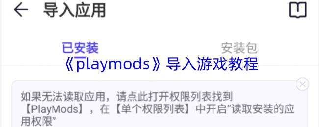 playmods 导入游戏教程