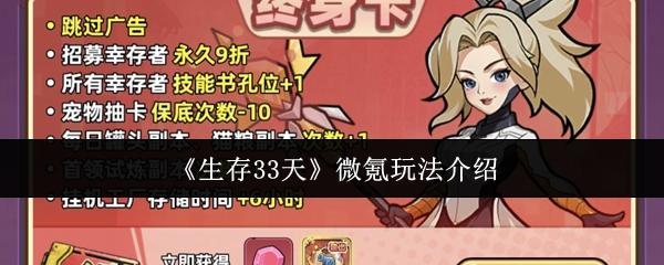生存33天 微氪玩法介绍