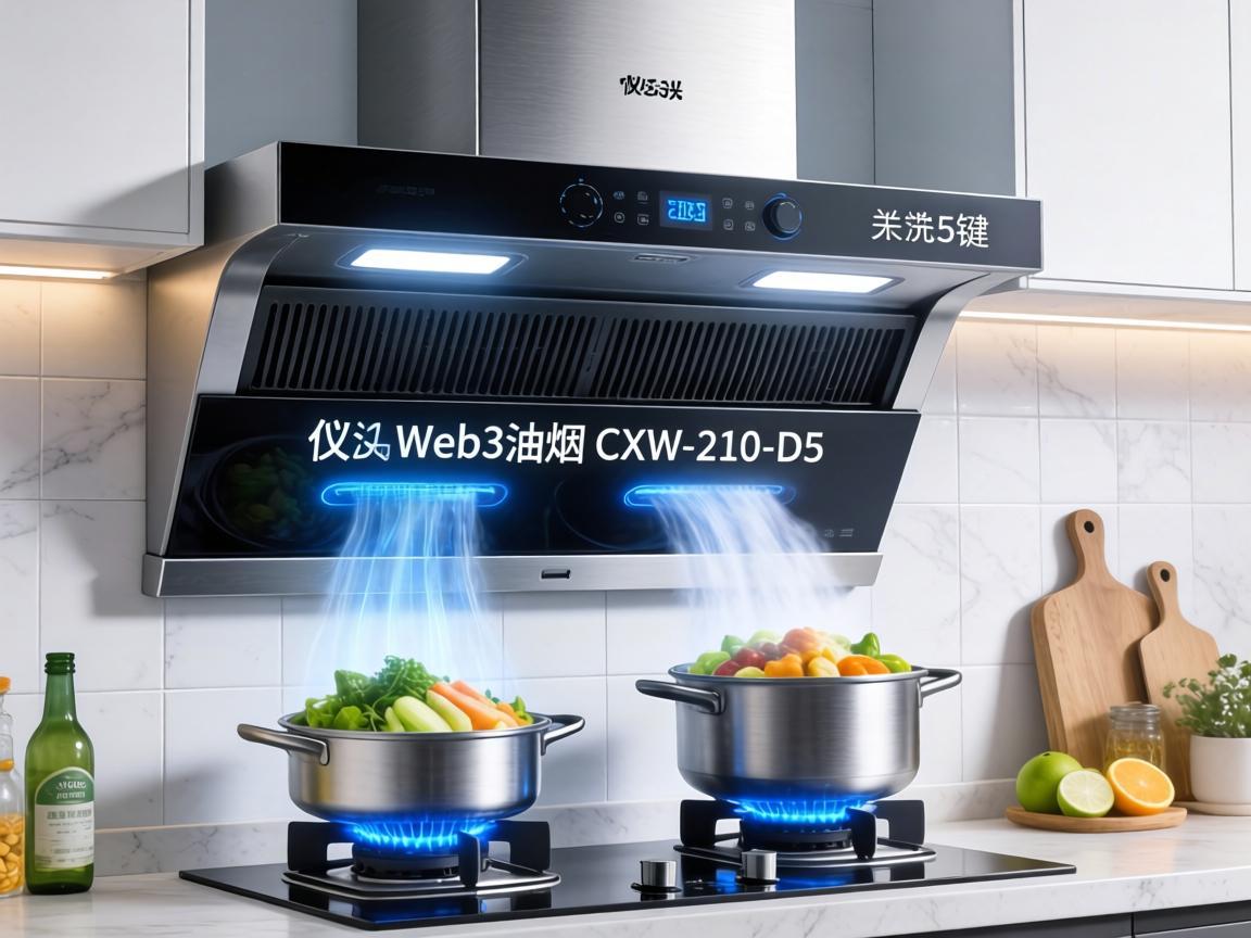 欧义Web3油烟机CXW 210 D5开关5键，厨房清洁的革命者