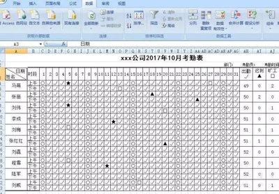 如何用excel制作考勤表模板公式