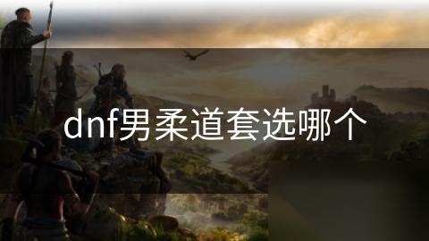 dnf男柔道套选哪个