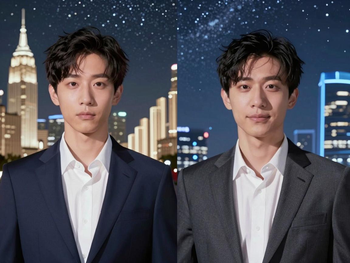 易烊千玺与欧豪，星光下的对比图