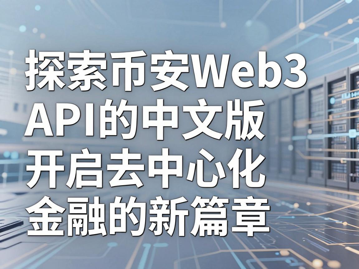 探索币安Web3 API的中文版，开启去中心化金融的新篇章